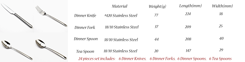Featurse Cutlery set stainless steel 24 pieces-10