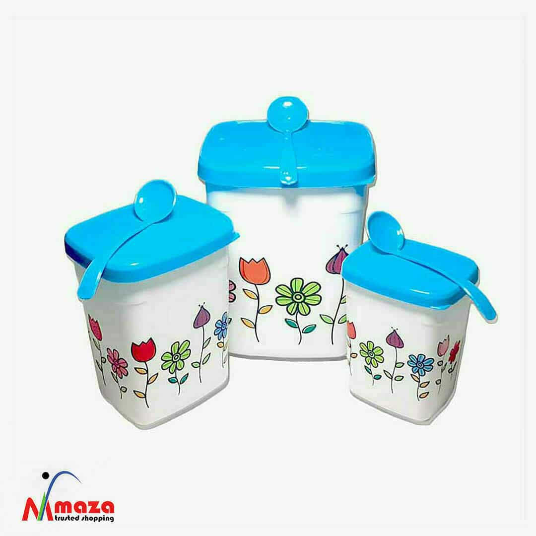 Plastic food storage containers with lids 3pcs