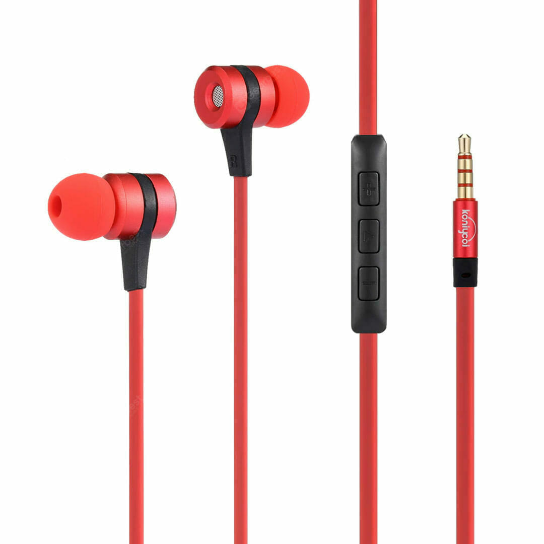 KJ877 3.5mm Wired Earphone with Mic for Mobile Phones