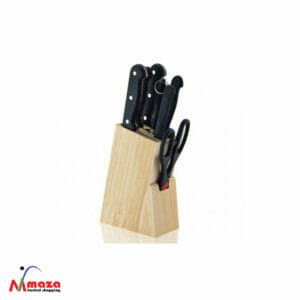 Wooden knife holder with 7 knives