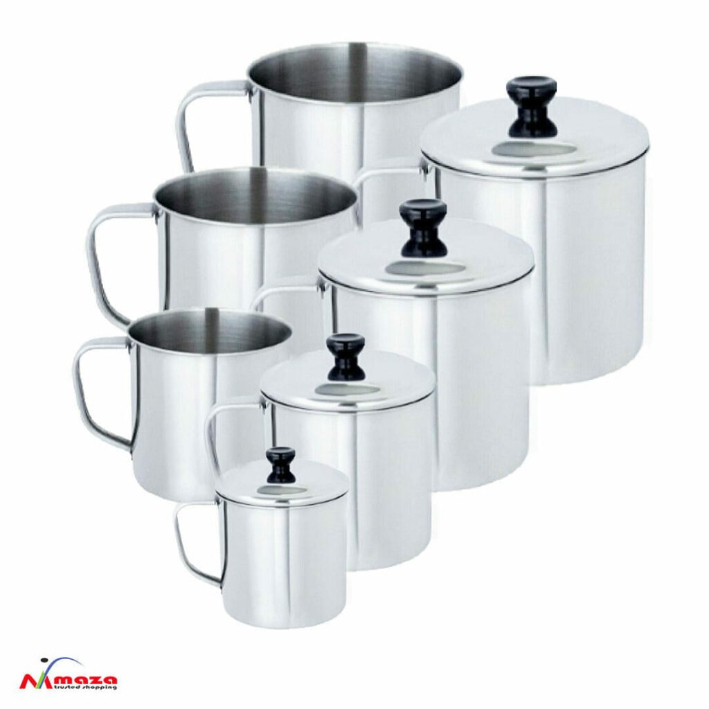 Stainless steel mug set 7pcs with lids