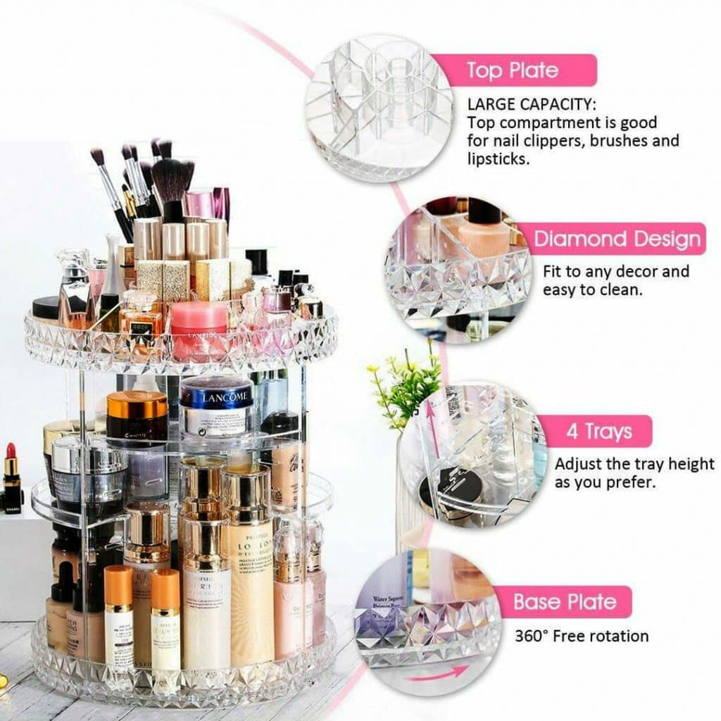 360 Rotation cosmetic organizer