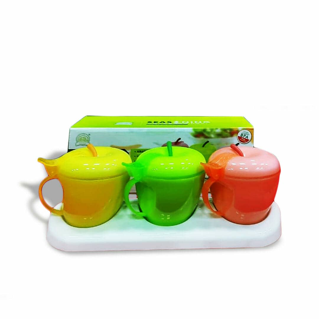 Fancy Cute Apple shaped plastic Spice Jar