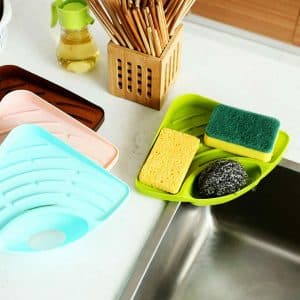 Sink triangle shelf soap and sponge holder