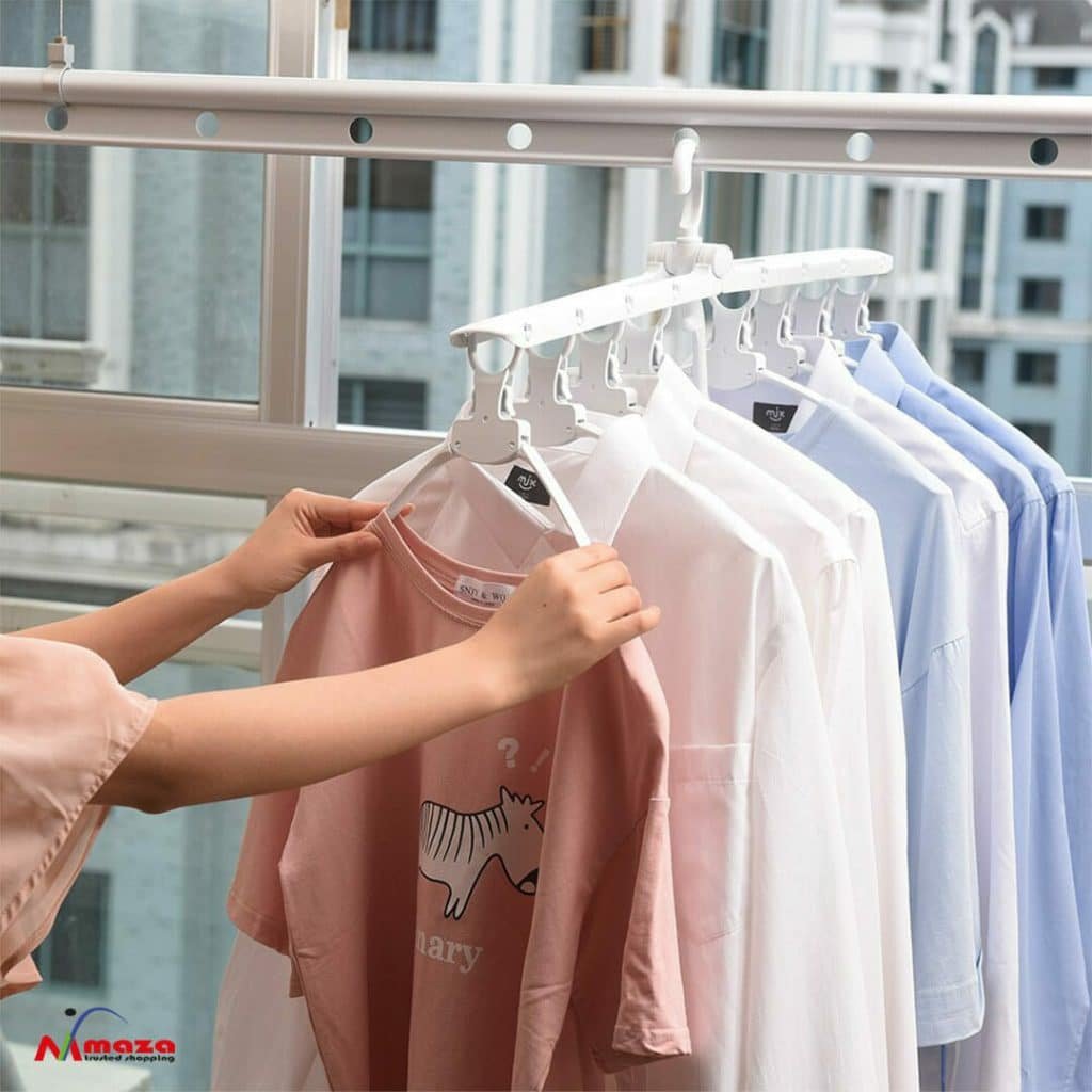 Multi-functional magic folding plastic clothes hanger