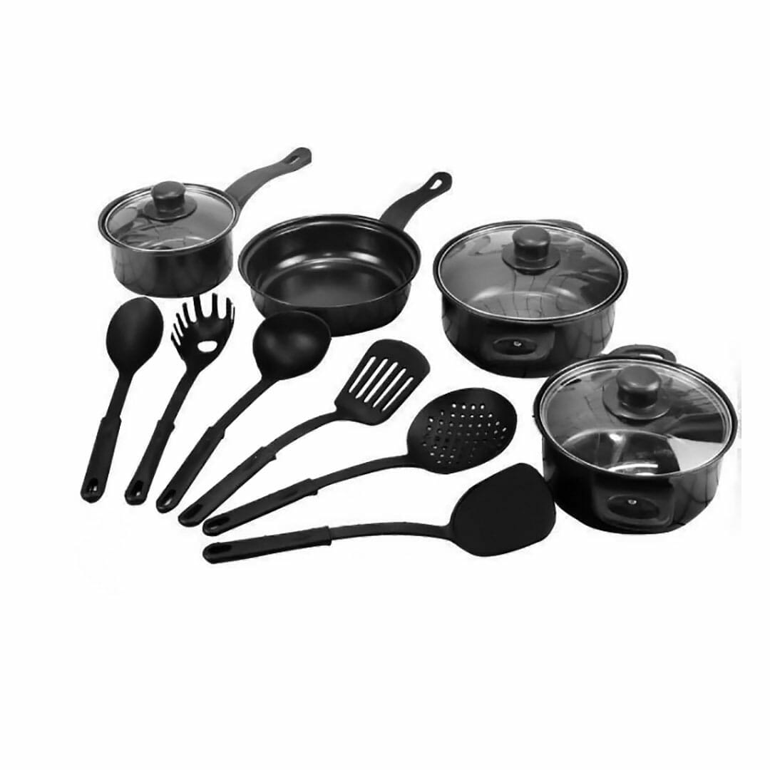 Non-stick cookware set 13 pcs pots and pans spoon