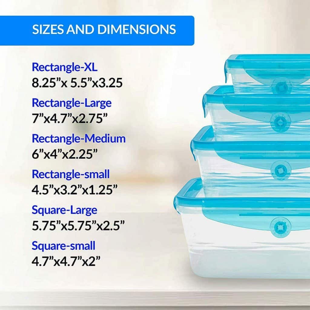 Airtight Silicone lid Food Storage Containers 6pcs-set