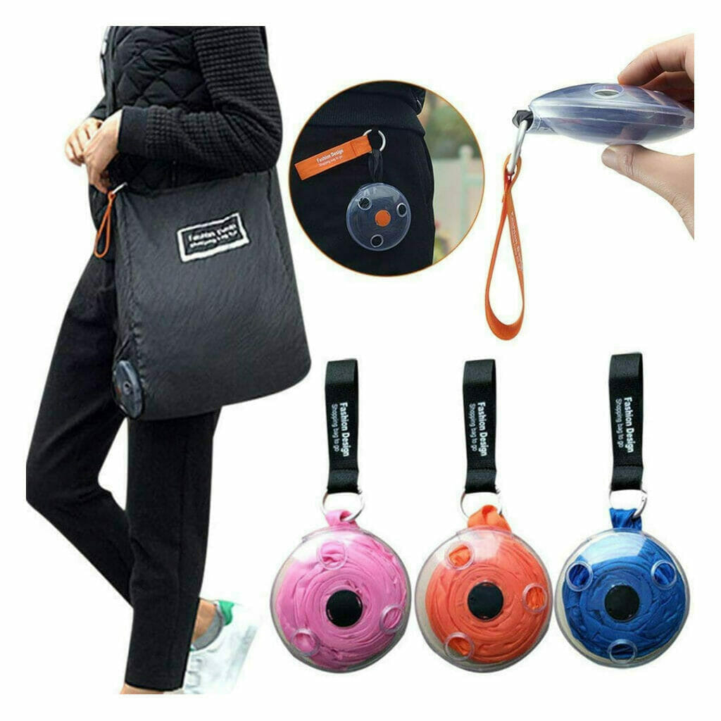 Folding Eco Shopping Bag with Plastic Roll Up