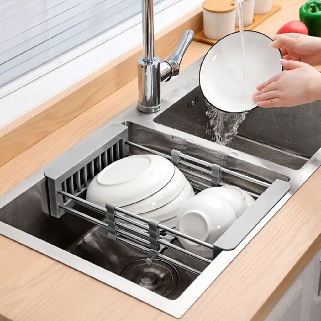 Loading Rack Ribbon Drain Stainless Steel Drain Rack: Adjustable Telescopic Design