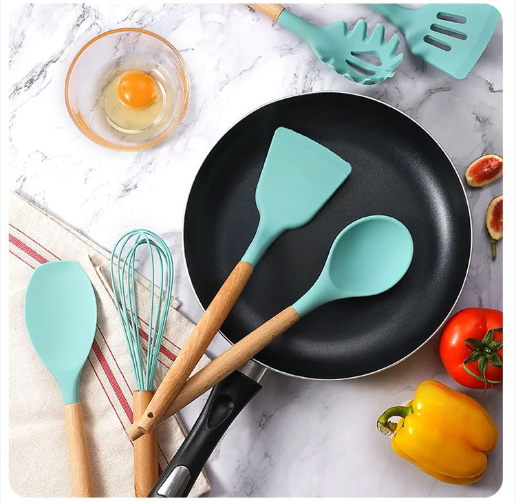 high heat resistant silicone kitchen utensils set