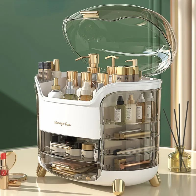 Transparent Desk Makeup Organizer Box with Drawer (2)