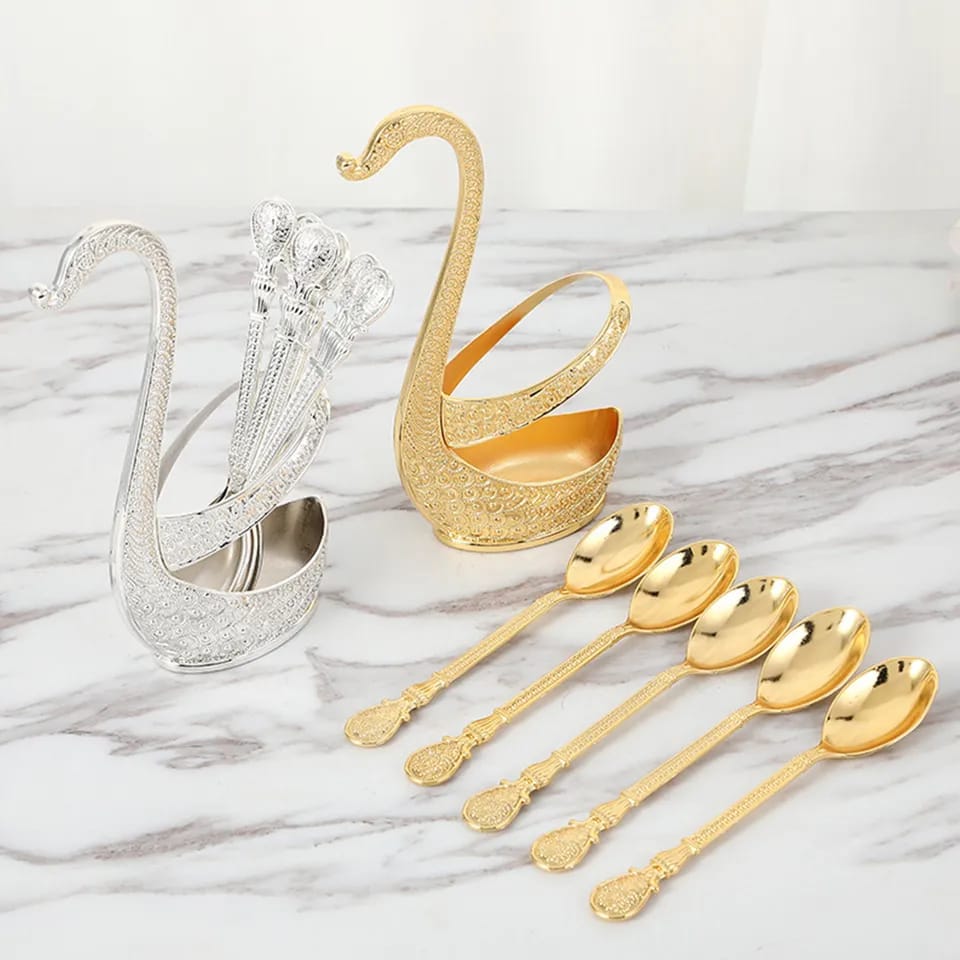 creative swan dinnerware set