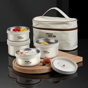 insulated bento box with spoon and fork