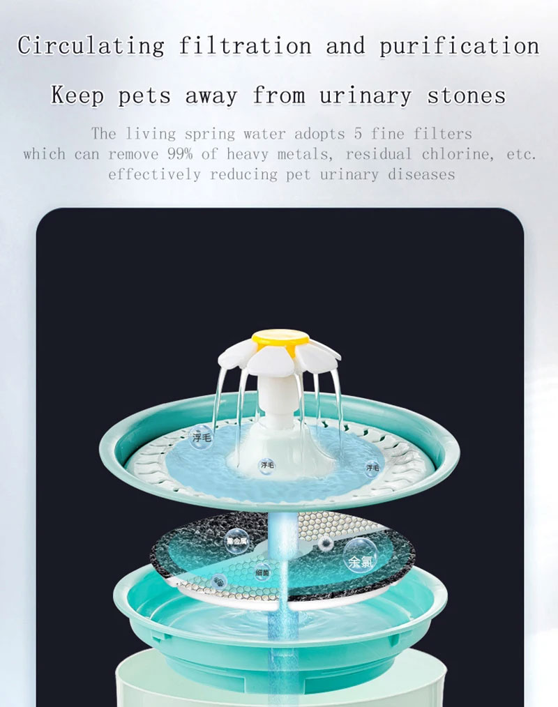 automatic pet water fountain with feeder