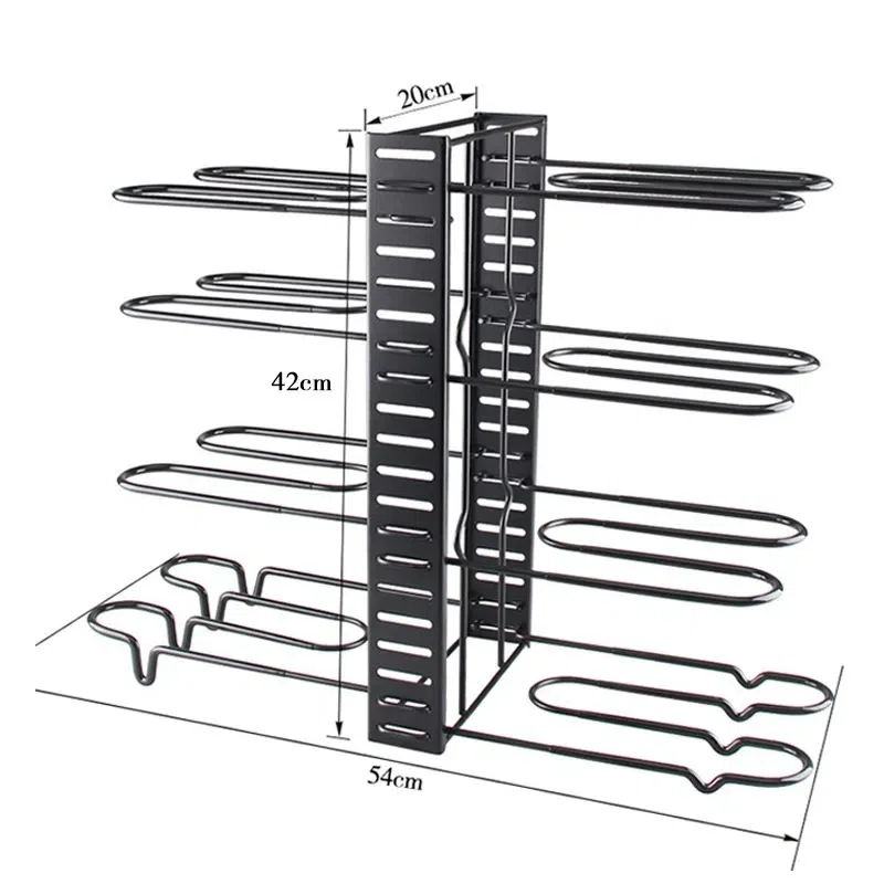 Multi-layer Iron Wire Pot Organizer with Lid Holder