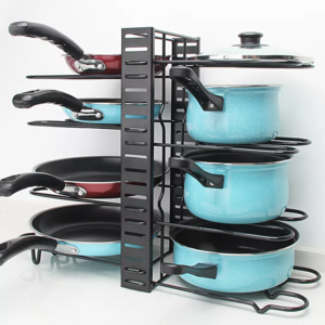 Multi-layer Iron Wire Pot Organizer with Lid Holder