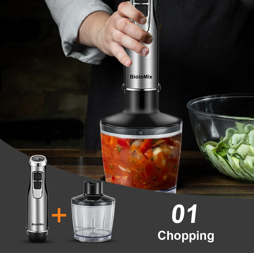 Powerful Immersion Hand Blender with Chopper (2)