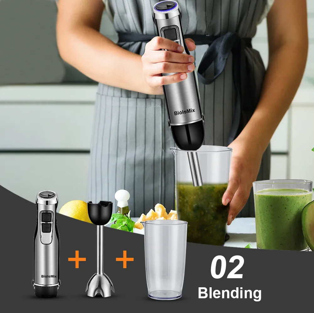 Powerful Immersion Hand Blender with Chopper