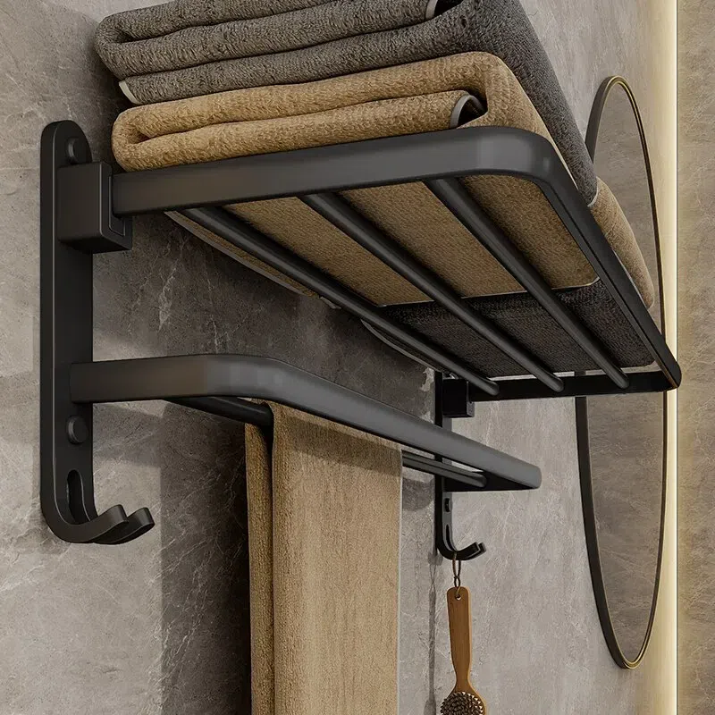 wall mount towel rack with double hook