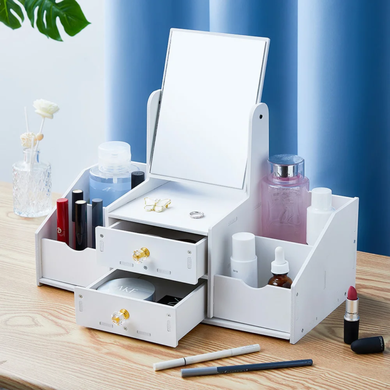 Mirror Makeup Organizer Stylish Beauty Storage Solution