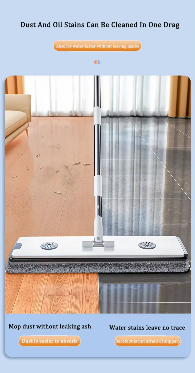 Microfiber flat mop cleaner