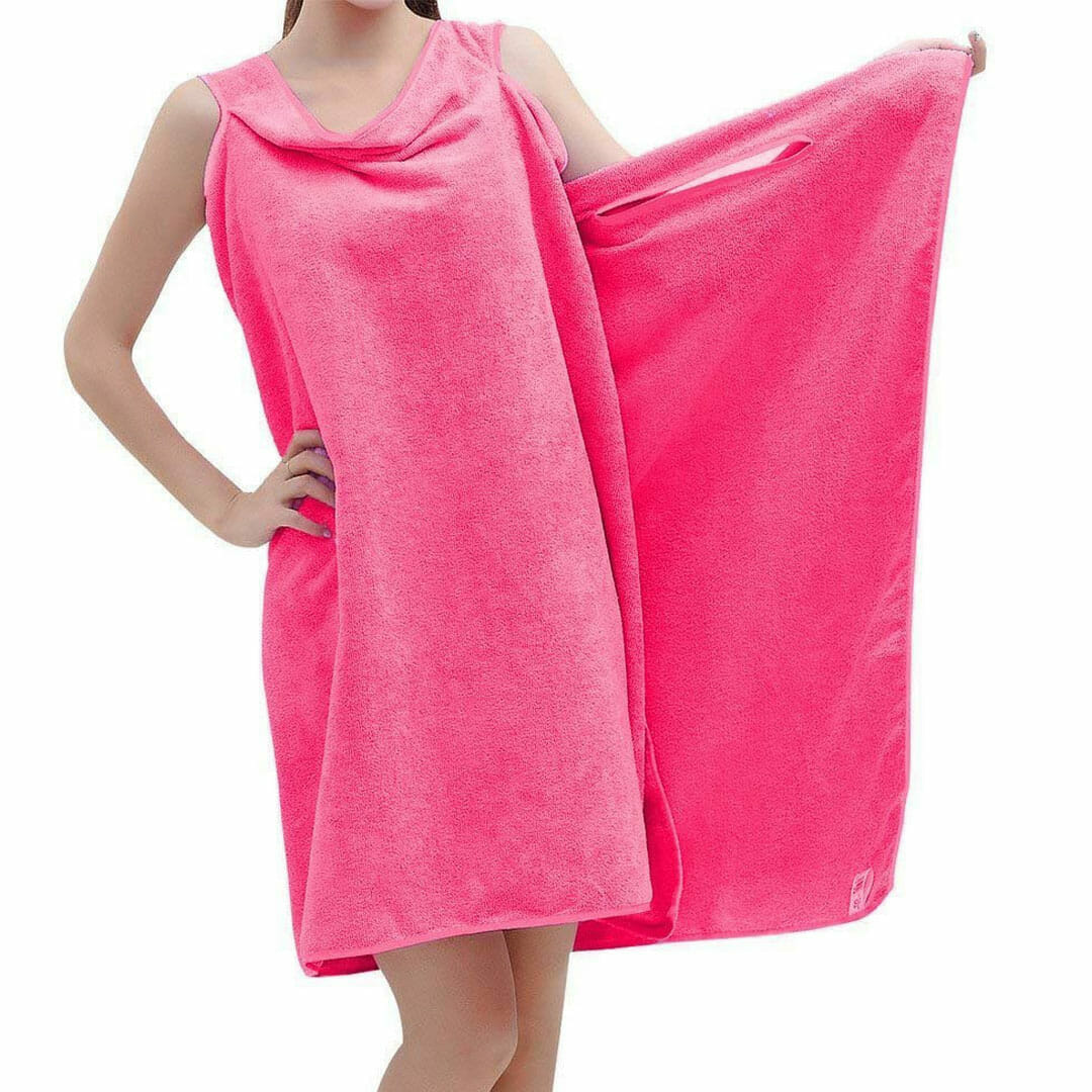 Wearable towel bath ta robe