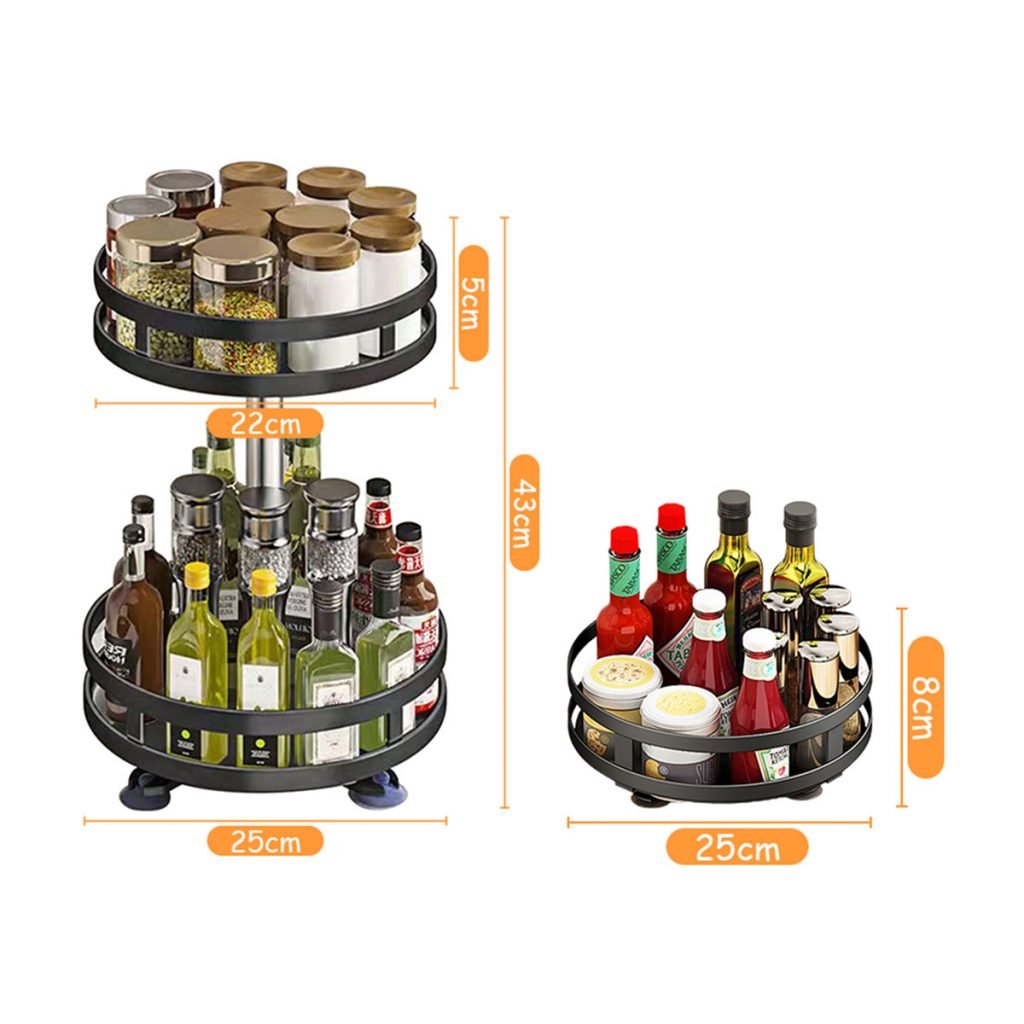 Rotating spice rack maximize cabinet space 360° Rotating...