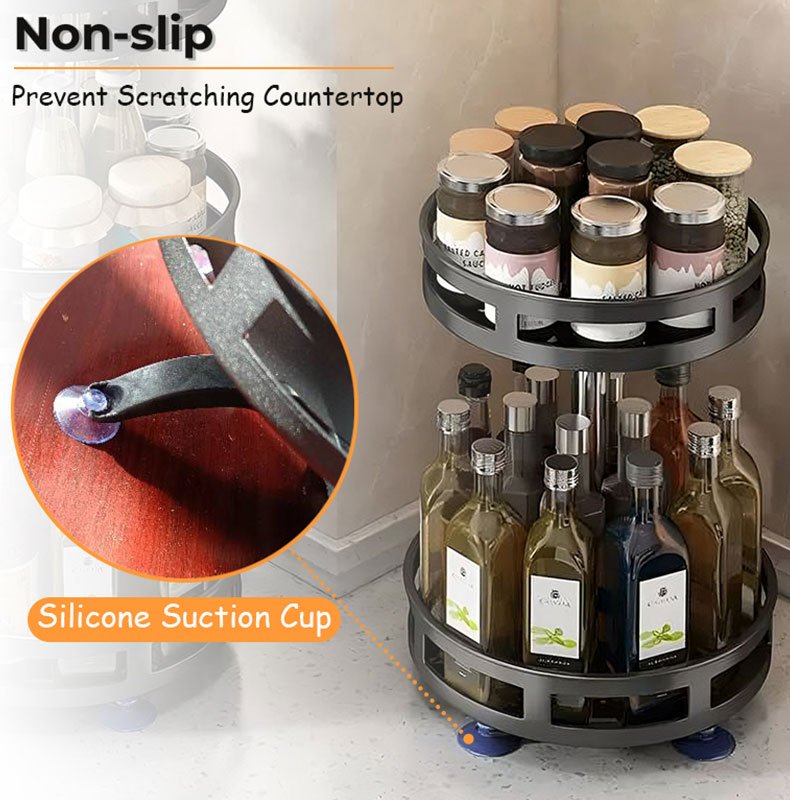 Rotating spice rack maximize cabinet space 360° Rotating...