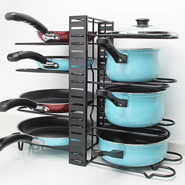 Wire Pan Rack Multi-layer Iron Wire Pot Organizer with Lid Holder - Kitchen Bliss